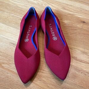Rothys The Point Red Flats Women’s Size 10.5 10 1/2